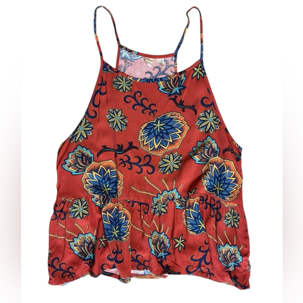 Roxy Floral Boho Swing Tank Top Size Large